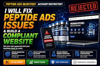 fix peptide ads issues, peptide marketing peptide ads, compliant peptide website