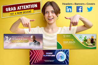 design linkedin banner, facebook cover, twitter header