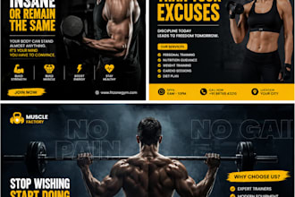 design eye catching gym posters and instagram posts in canva