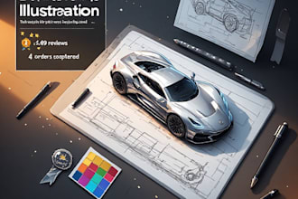 draw vector line art from your car or any vehicle