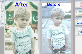 do professional face retouching and change suit