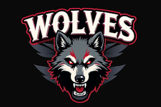 give a high quality angry wolf head logo in very short time