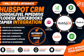 setup gohighlevel hubspot crm pipedrive flodesk quickbooks zapier integration
