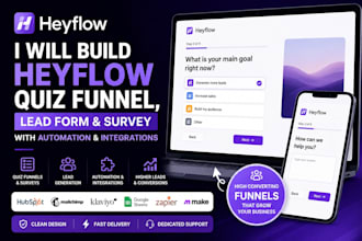 design a heyflow quiz funnel, lead generation form and survey