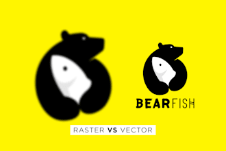 manually vector trace, vectorize and recreate logo in vector