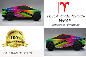 create tesla cyber truck wrap, truck wrap, van wrap, tesla vehicle graphics