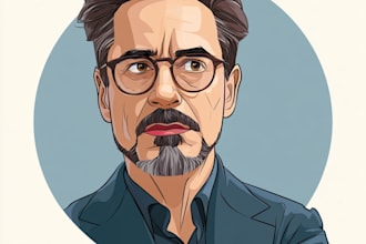 draw cartoon vector portrait with your image