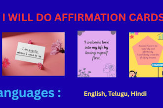 design 20 custom affirmation cards for self love and success