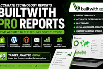 provide shopify or any tech stack reports using builtwith pro