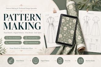 create pattern making and print ready files from sketch to production