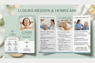 design bifold trifold medspa brochure for medical and homecare