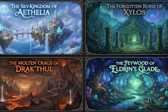 design a fantasy landscape, background illustration
