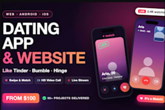 develop dating app, social chat app, live streaming app, dating app development
