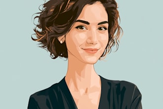 cartoon vector portrait illustration