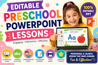 create editable powerpoint lessons for pre and kindergarten
