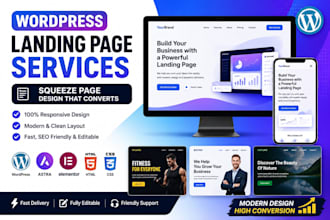 design a responsive wordpress landing page for a restaurant or beauty salon