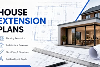 l draw house extension plans for planning permission