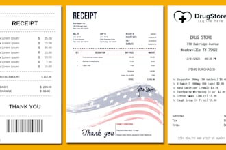 create professional editable invoice, receipt  bill design