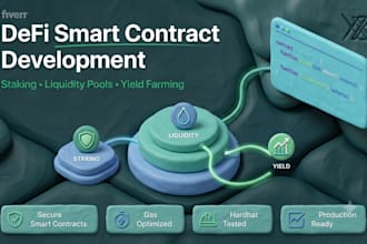 develop defi smart contracts for staking, liquidity pools, and farming