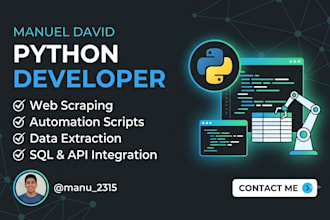 build custom python automation and scraping solutions
