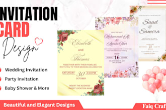create unique invitation, party and wedding cards