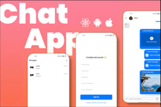 social media app, social chat app, booking app dating app, flutter, react native