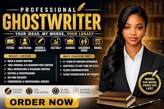 ghostwrite your ebook, book, or memoir professionally