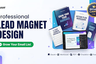 design professional canva lead magnet, ebook, workbook and PDF