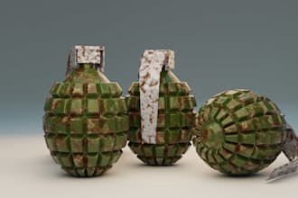 create low poly game ready 3d props and weapons assets