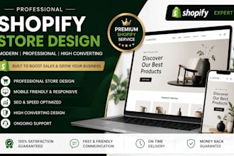 create shopify website, design or redesign shopify store, dropshipping store