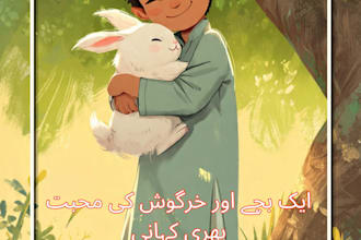 design beautiful urdu  childrens story book  ai illustrations