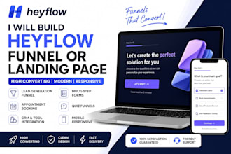 build a high converting heyflow landing page or sales funnel