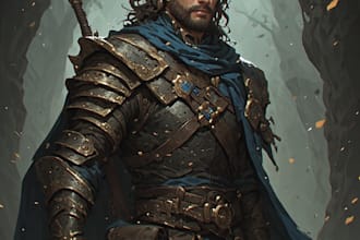 draw a fantasy character for dnd, pathfinder, etc