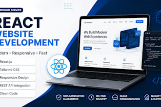 develop a responsive react website with tailwind CSS