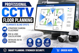 design a professional cctv camera floor plan and layout