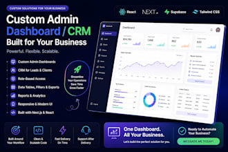 build a custom admin dashboard or CRM for your business