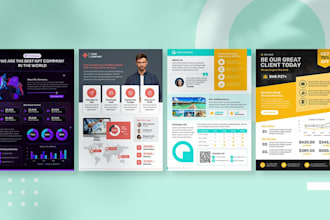 design professional one pager, flyer, or poster