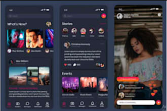 build flutter app, chat app, dating app, booking app, social media app, web app