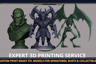 sculpt high quality 3d models, and statues for 3d printing rendering