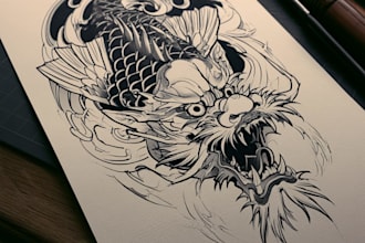 design a professional japanese tattoo design