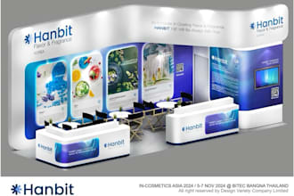 design professional exhibition booth artwork, trade show exhibition backdrop