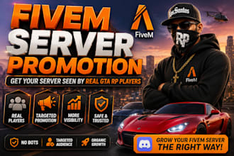 fivem server promotion, fivem advertising, gta rp, game,discord server promotion