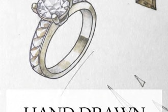 draw handmade jewelry illustration by hand