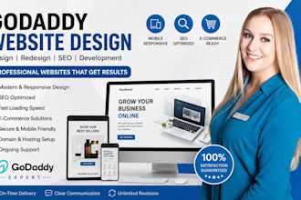 godaddy website design, godaddy redesign, godaddy seo and website development