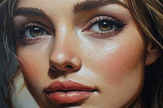 make artistic oil painting on oil canvas