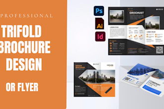 design trifold, bifold brochure business company flyer brochure catalog