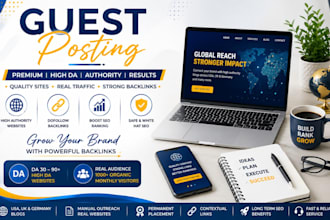 do premium high da guest posting backlink services on UK, USA and german blog