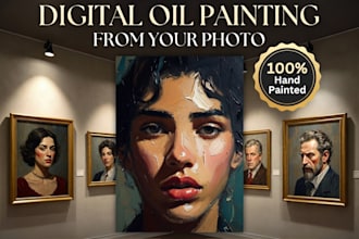 make your photo into a digital oil painting portrait art
