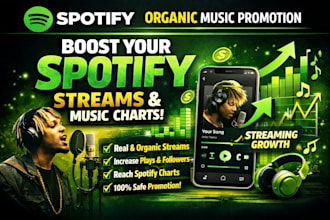 do organic spotify music promotion to increase spotify streams and music chart