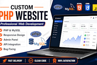 develop a custom PHP mysql website with admin panel